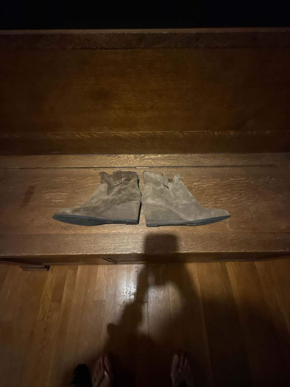 Lucky Brand Brown Suede Wedge Ankle Boots